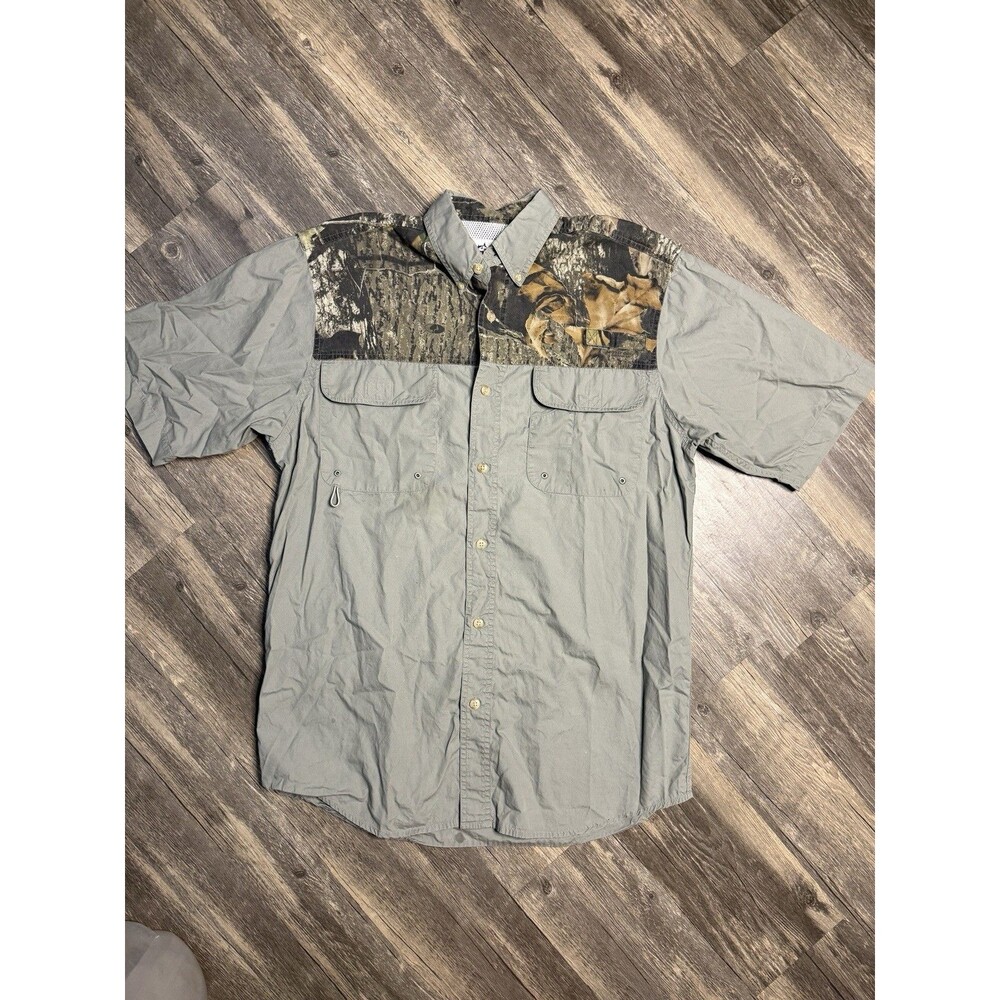 World Wide Sportsman Mossy Oak Fishing Shirt Mesh Vent Camo Outdoors Small